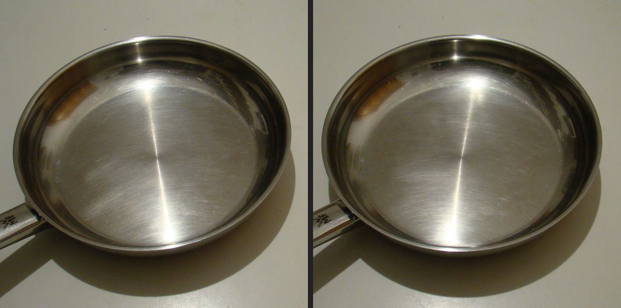 frying pan, stereoscopic view